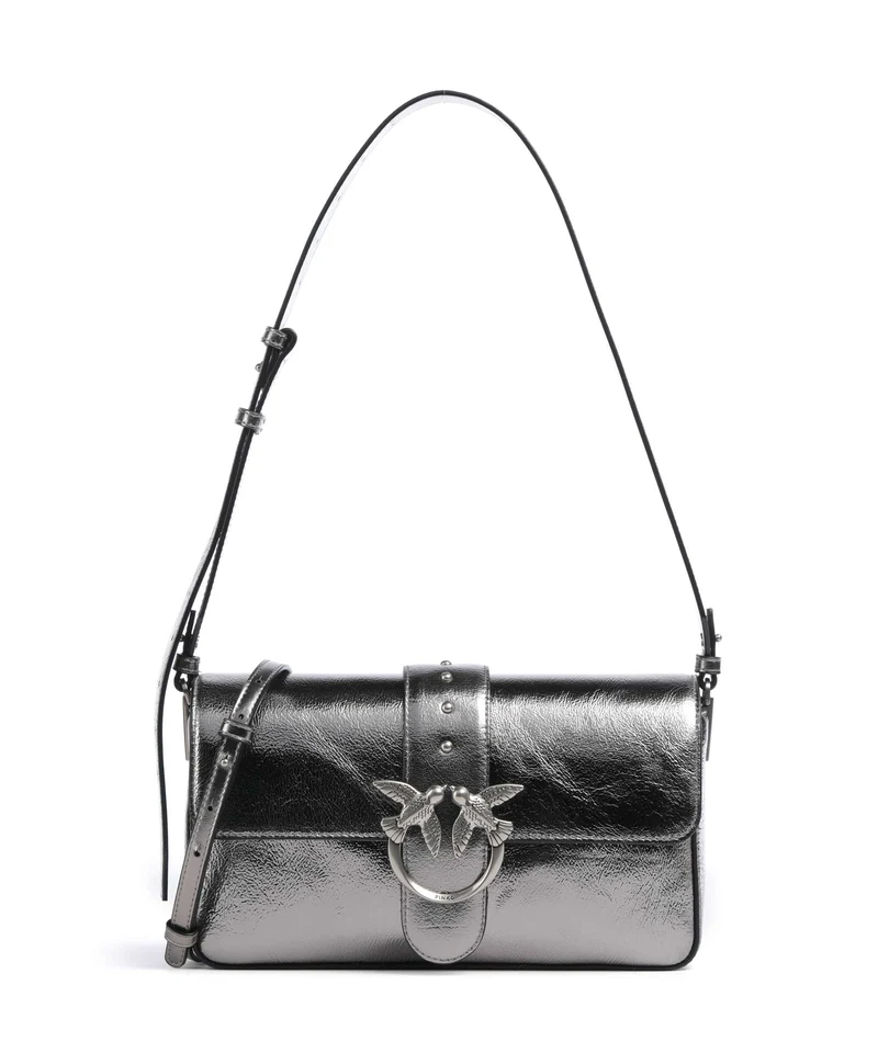 Pinko Love One Classic Slouchy Sac porté épaule antracite/old silver
