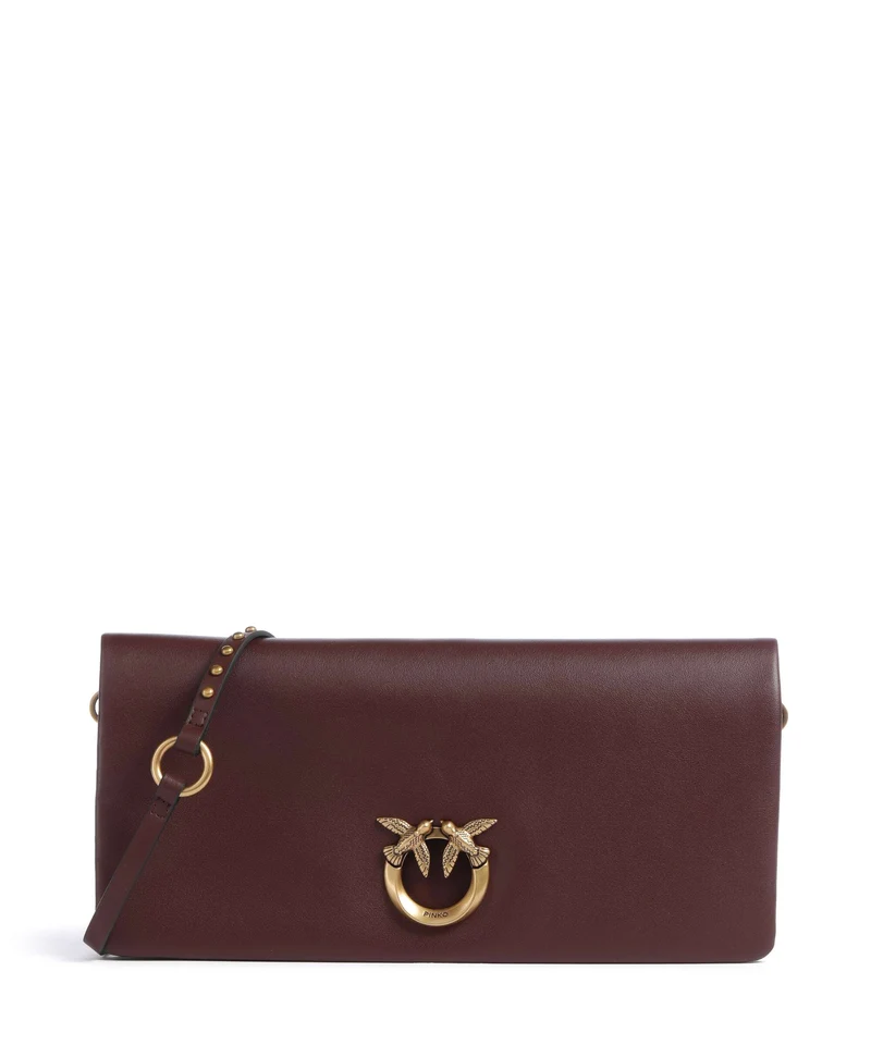 Pinko Click Soft Classic Sac bandoulière burgundy wine/antique gold