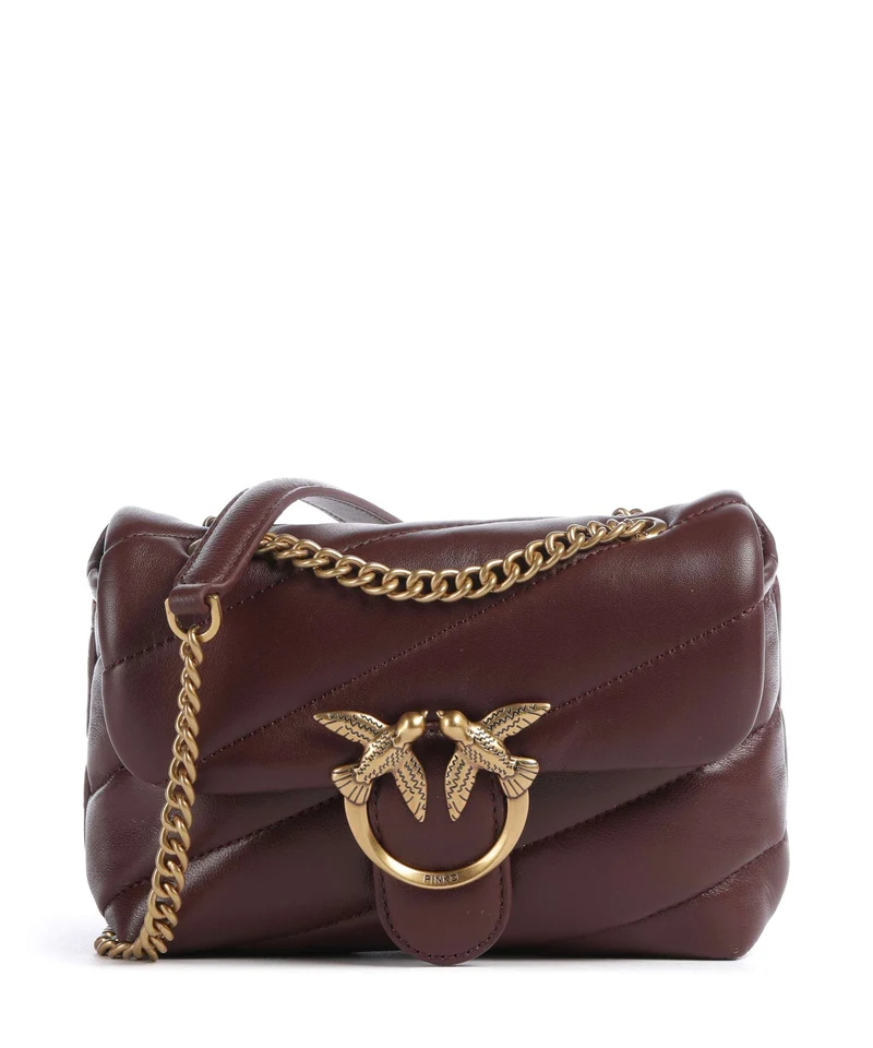 Pinko Love Puff Baby Sac porté épaule burgundy wine/antique gold