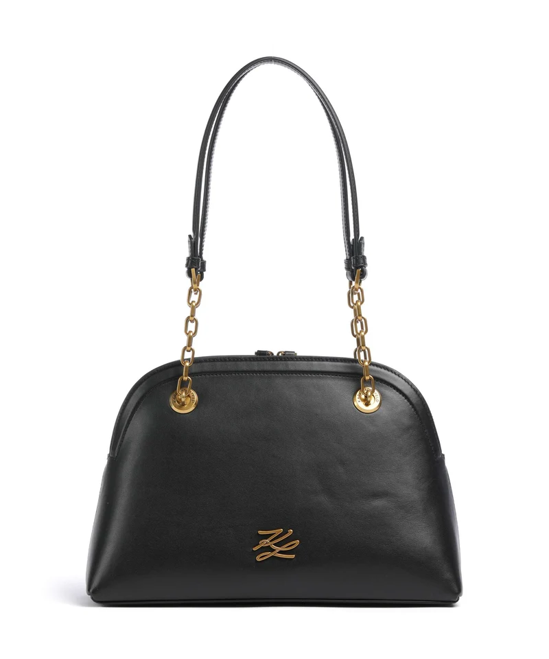 Karl Lagerfeld K/Autograph Bowling Medium Sac porté épaule black/gold