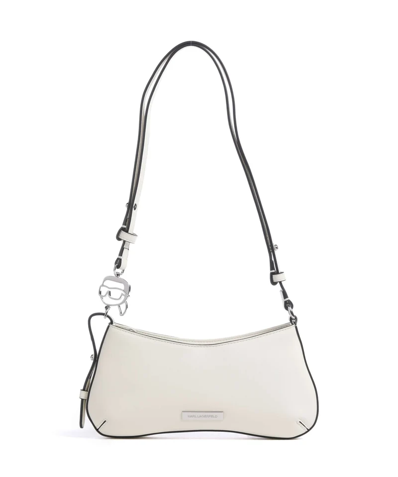 Karl Lagerfeld Ikon Smooth Sac porté épaule off white