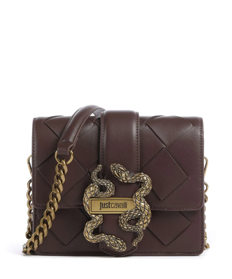 Just Cavalli Iconic Snakes Braided Sac bandoulière black coffee