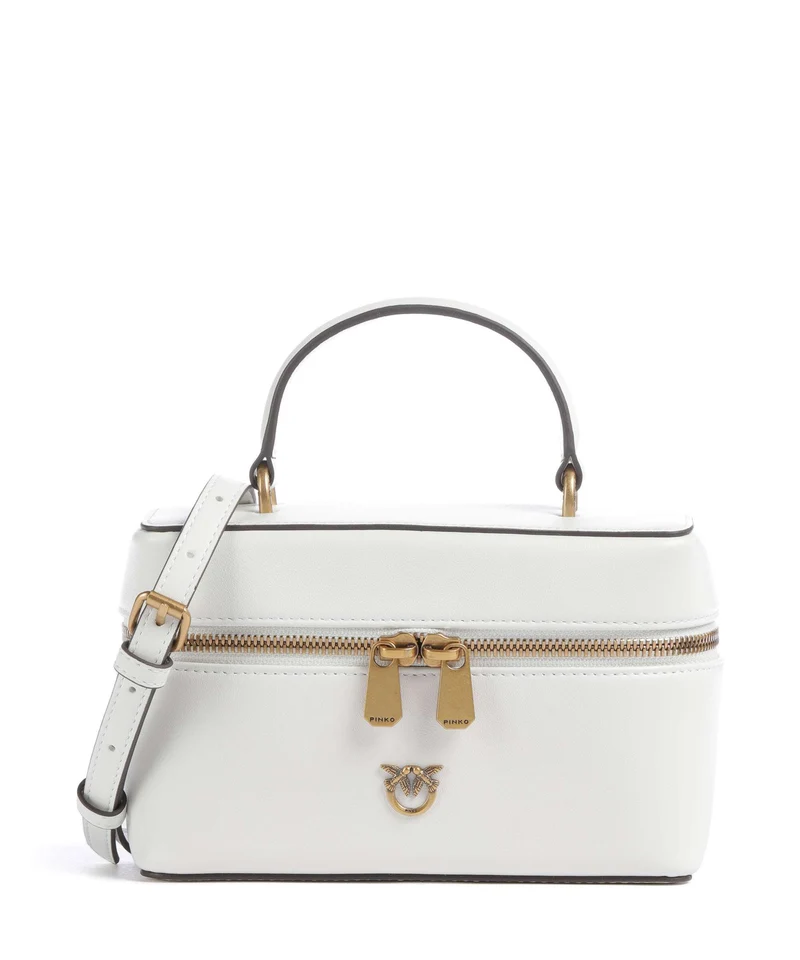 Pinko Vanity Mini Sac bandoulière bianco nembo/antique gold