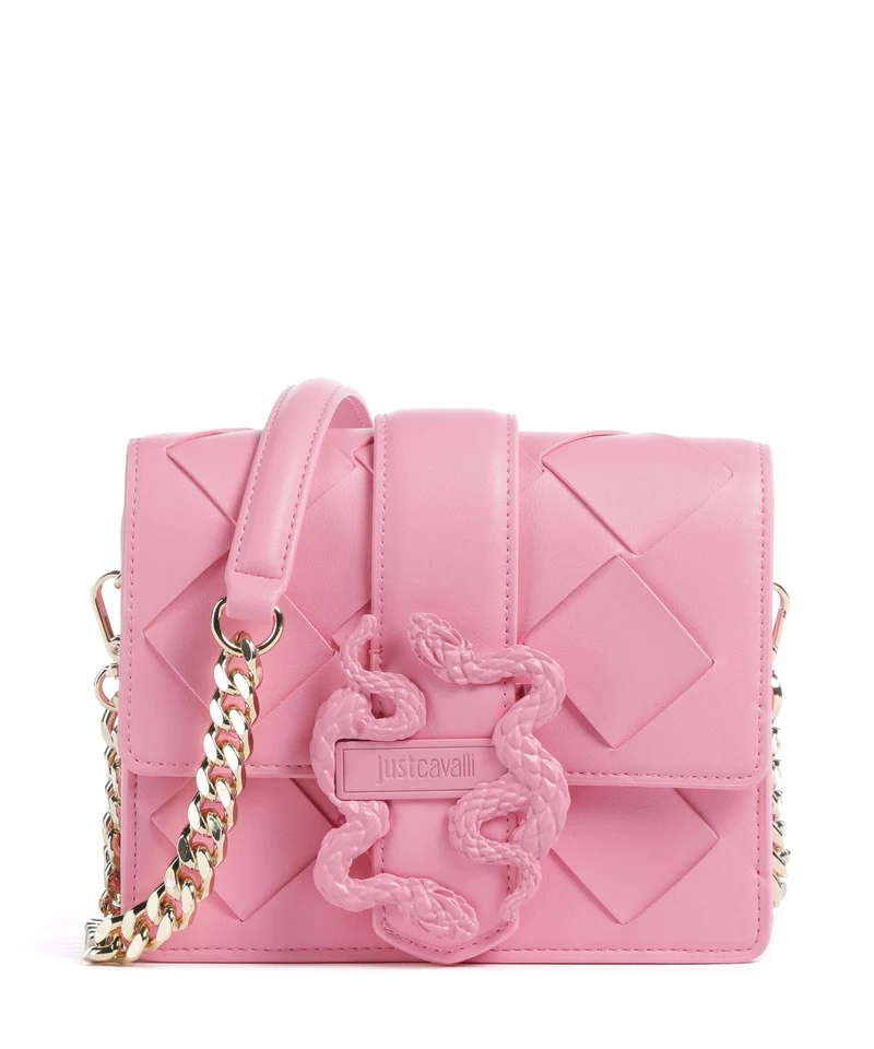Just Cavalli Iconic Snakes Braided Sac bandoulière begonia pink