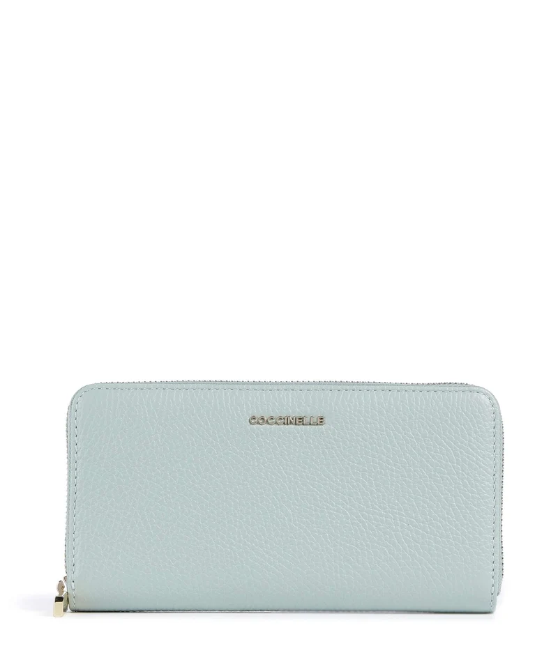 Coccinelle Metallic Soft Portefeuille aquamarine