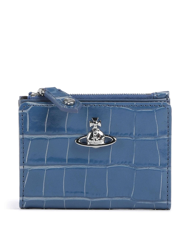 Vivienne Westwood Embossed Croc Slim Portefeuille blue