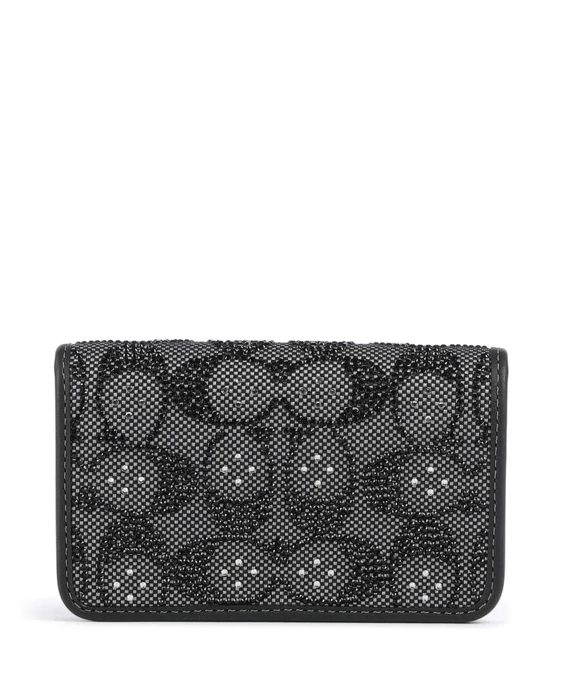 Coach Essential Crystal Signature Jacquard Portefeuille black