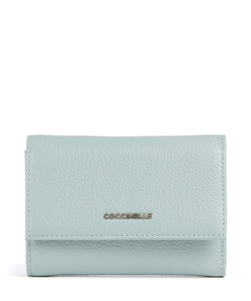 Coccinelle Metallic Soft Portefeuille aquamarine