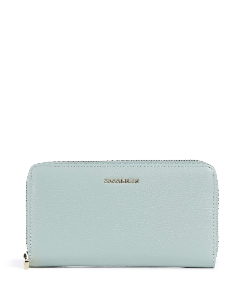 Coccinelle Metallic Soft Portefeuille aquamarine