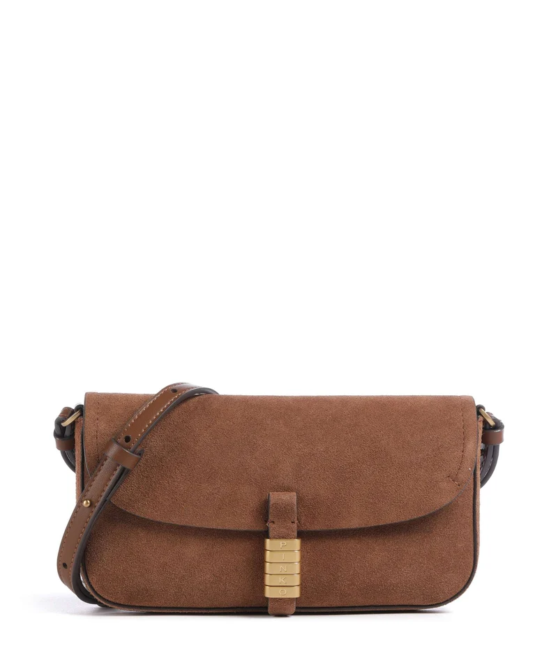 Pinko Saddle Flat Sac bandoulière marrone/leone/antique gold