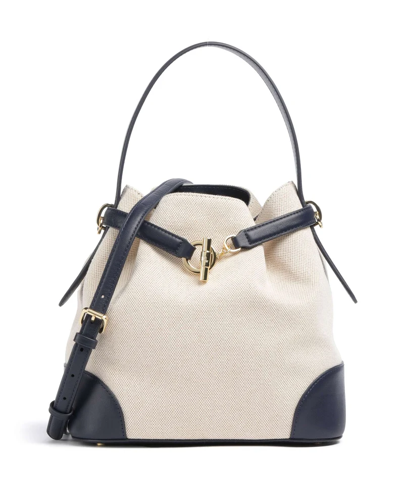 Lauren Ralph Lauren Blaike Medium Sac seau natural/buff canvas/refined navy