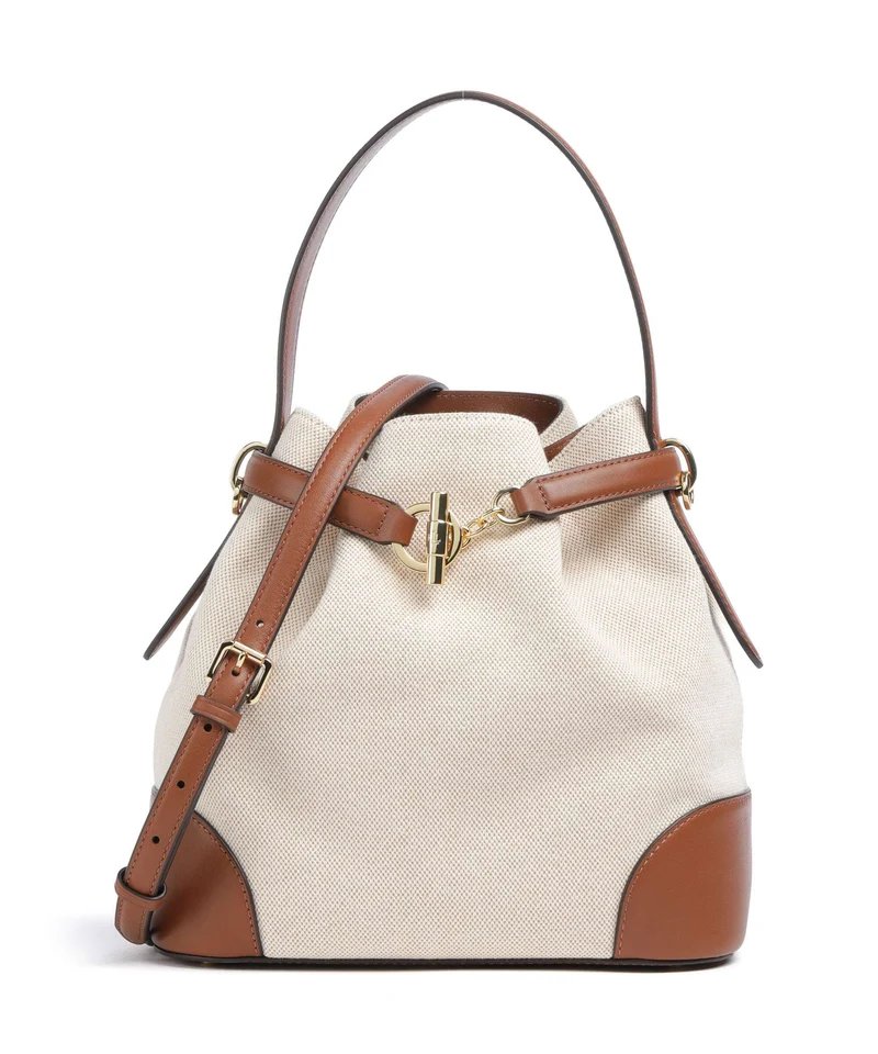 Lauren Ralph Lauren Blaike Medium Sac seau natural/buff canvas/lauren tan