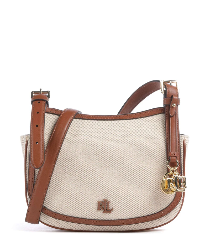 Lauren Ralph Lauren Marcy Medium Sac bandoulière natural/buff canvas/lauren tan