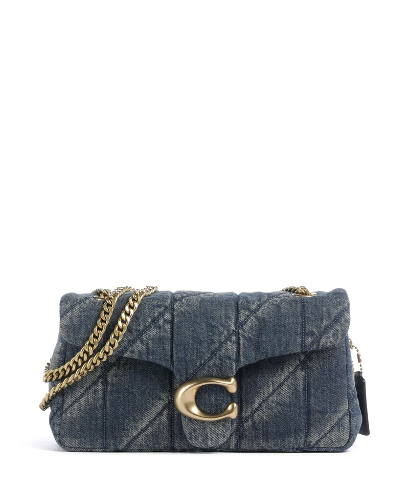 Coach Tabby Soft Quilted Loved Denim 26 Sac porté épaule dark indigo