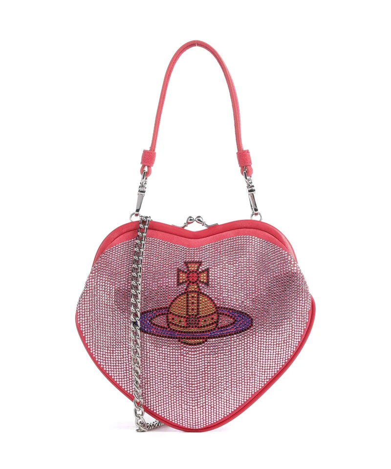 Vivienne Westwood Belle Heart Frame Diamante Sac bandoulière pink