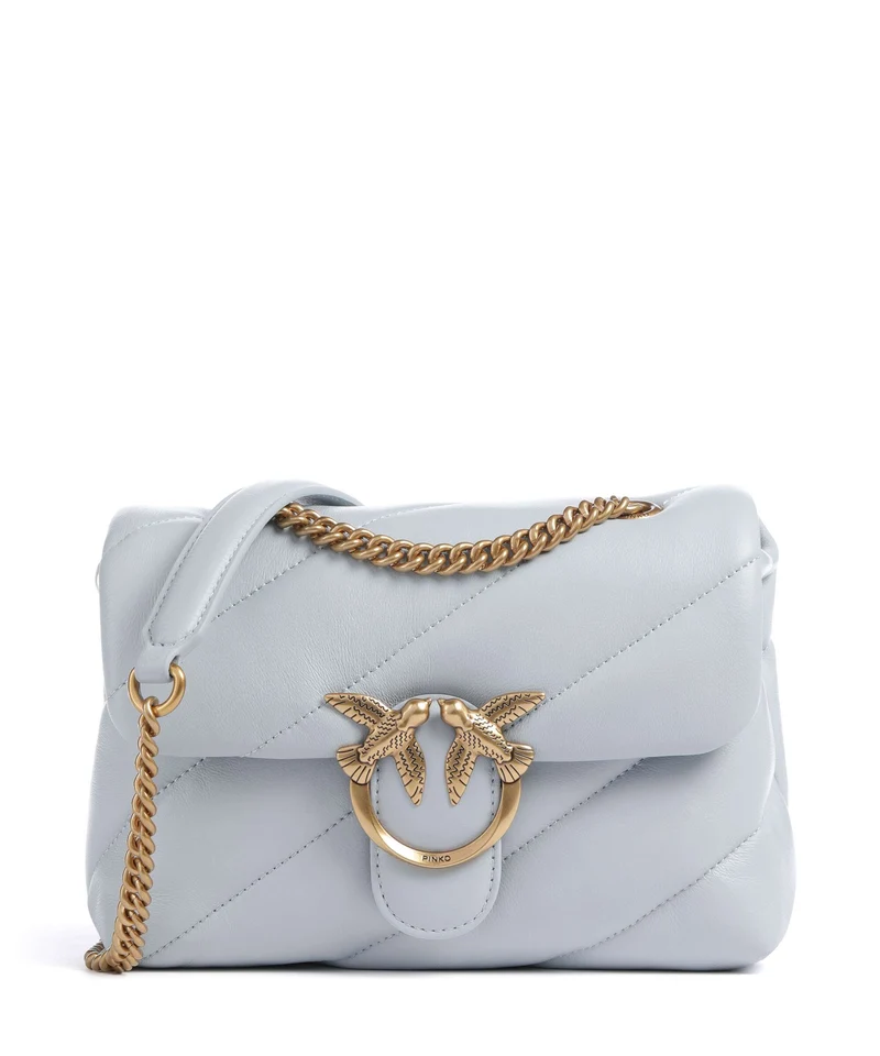 Pinko Love Puff Mini Sac porté épaule azzurro celeste/antique gold