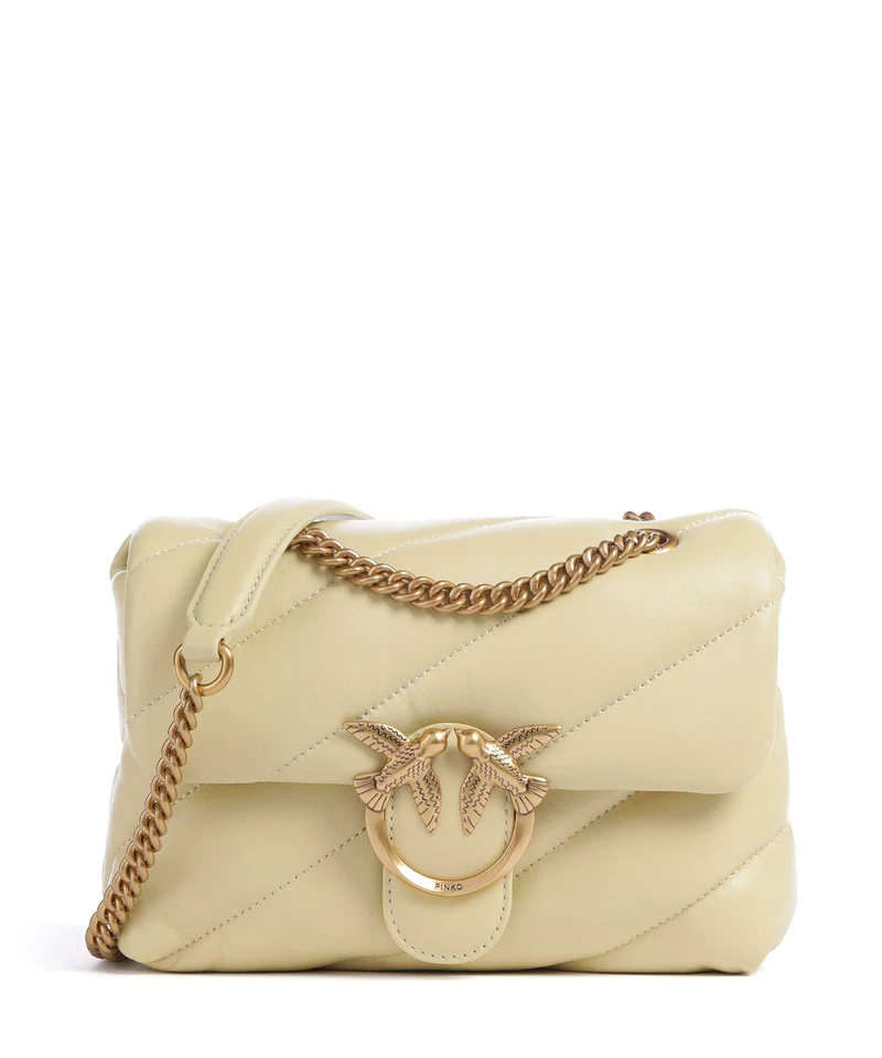 Pinko Love Puff Mini Sac porté épaule giallo vaniglia/antique gold