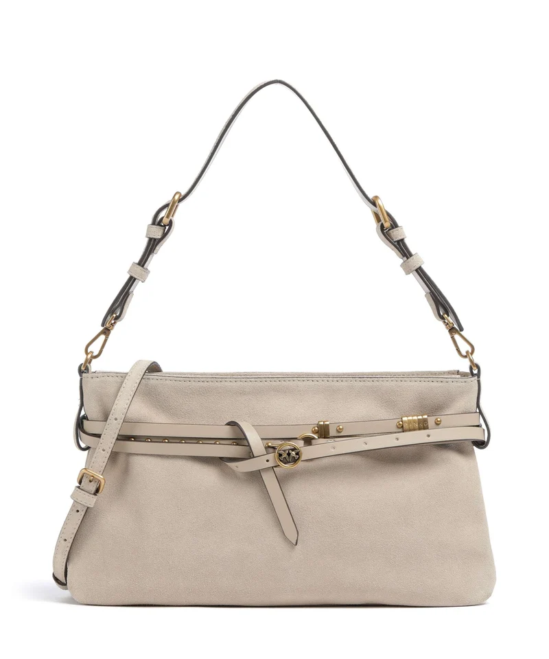 Pinko Belt Classic Sac porté épaule beige/grigio fumo/antique gold