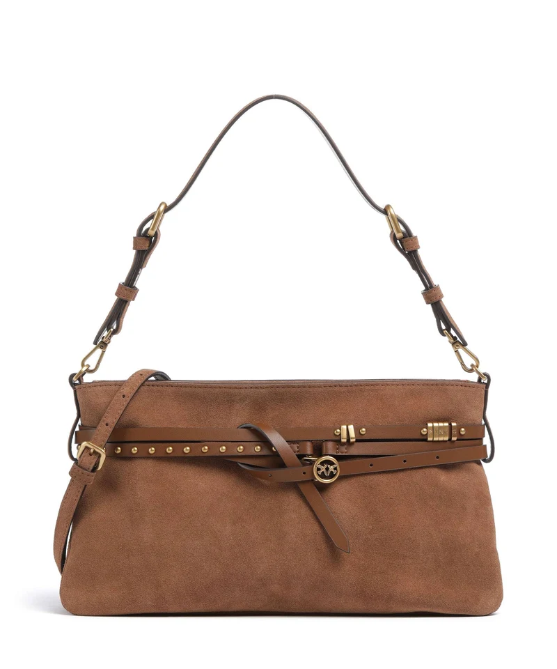 Pinko Belt Classic Sac porté épaule marrone/leone/antique gold
