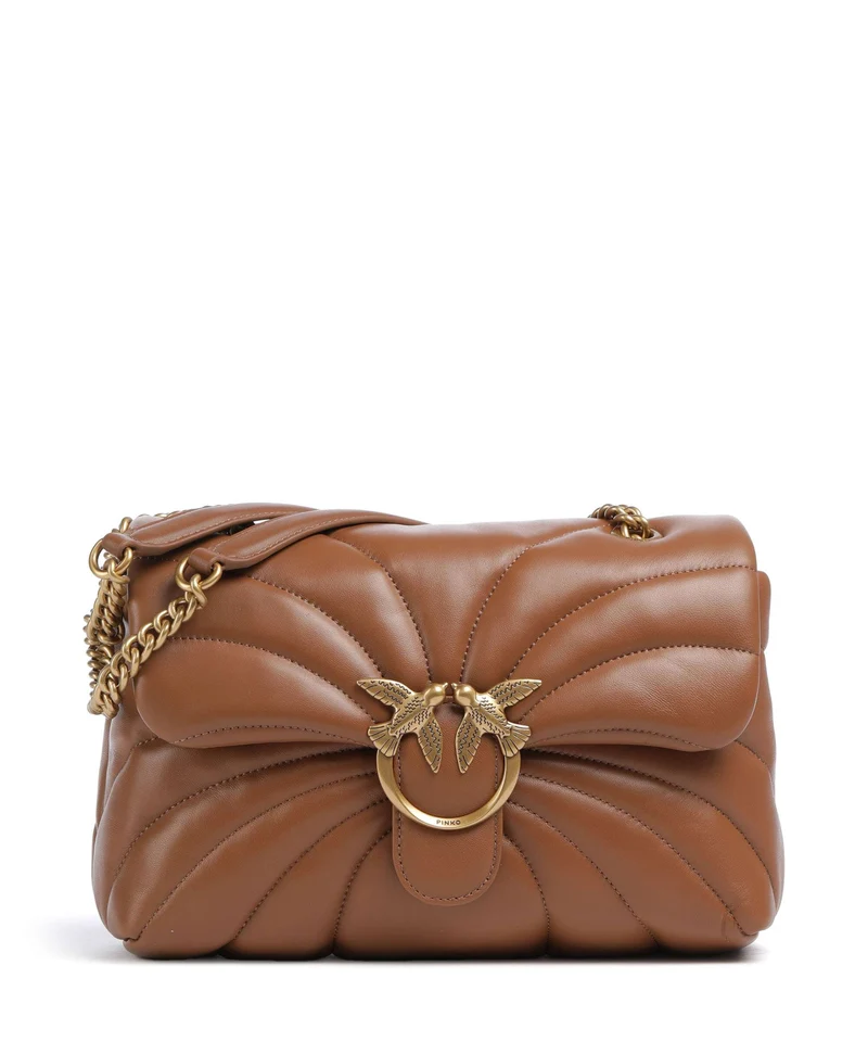 Pinko Love Puff Classic Sac porté épaule marrone/leone/antique gold
