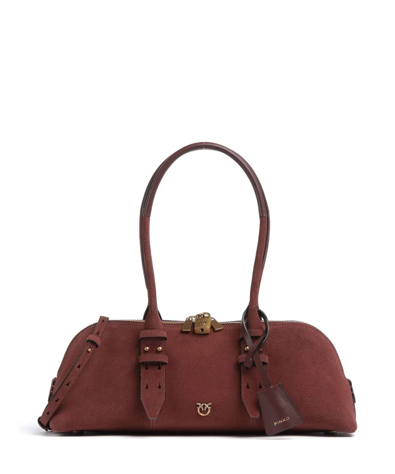 Pinko Bowling Horizontal Big Sac porté épaule burgundy wine/antique gold