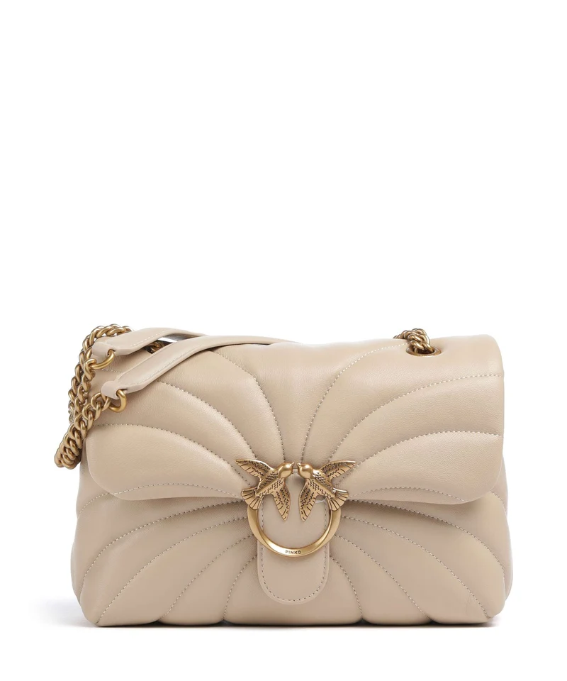 Pinko Love Puff Classic Sac porté épaule beige/grigio fumo/antique gold