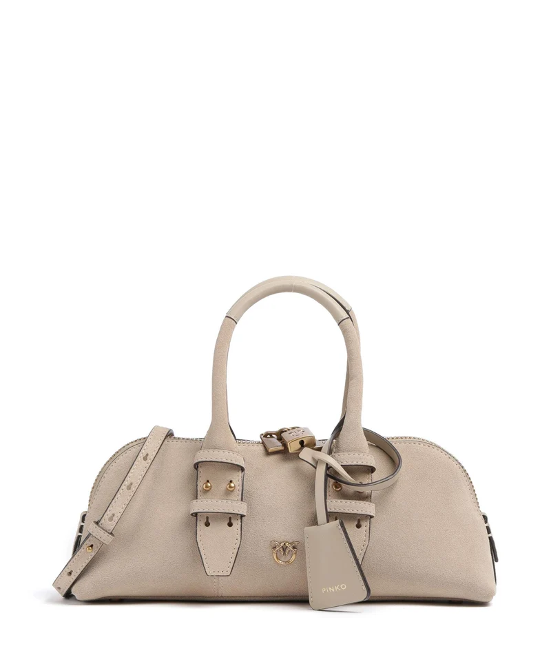 Pinko Bowling Horizontal Sac à main beige/grigio fumo/antique gold