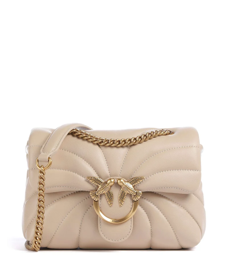 Pinko Love Puff Mini Sac porté épaule beige/grigio fumo/antique gold
