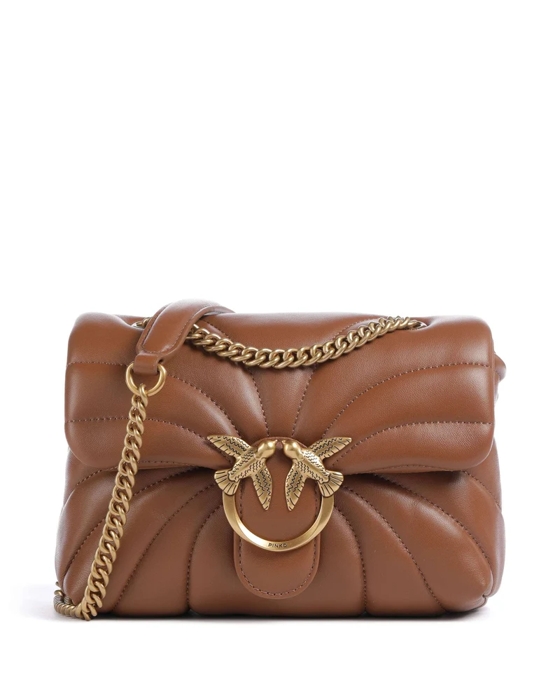 Pinko Love Puff Mini Sac porté épaule marrone/leone/antique gold