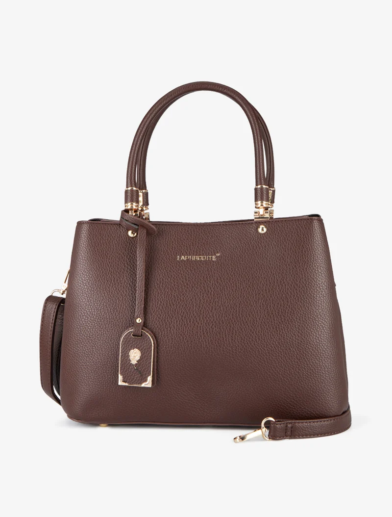 Sac à main Léandre effet grainé - Marron