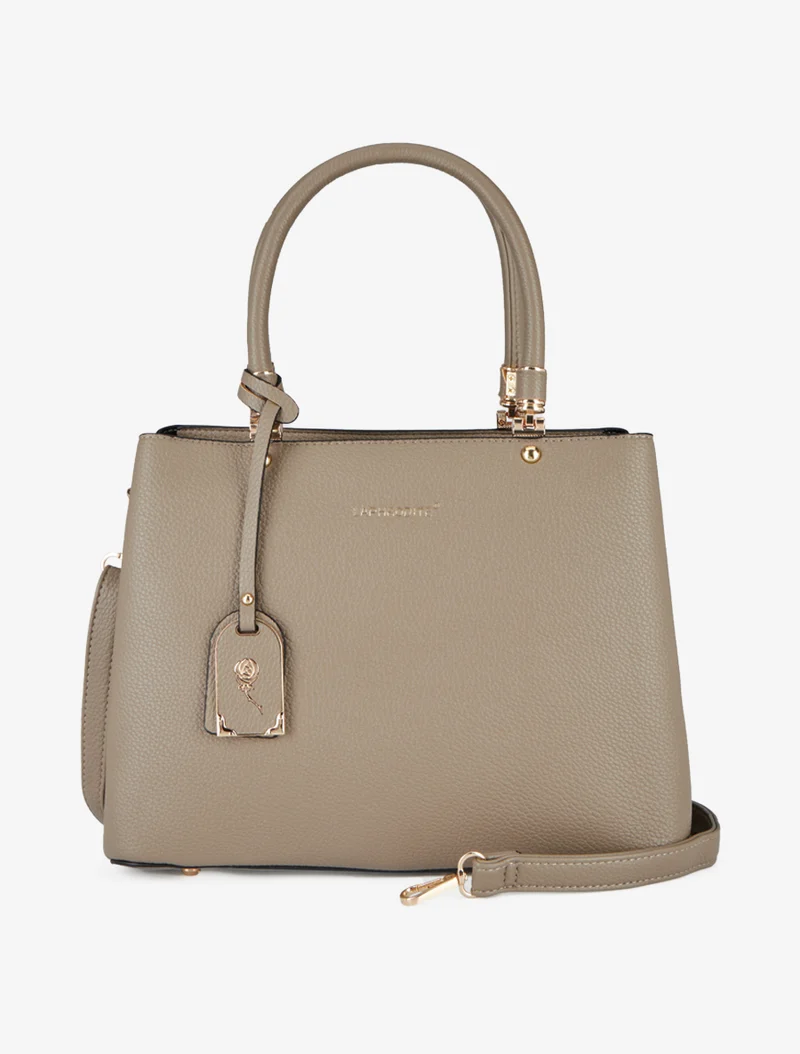 Sac à main Léandre effet grainé - Taupe foncé