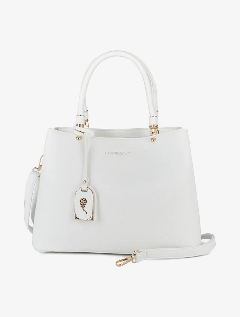 Sac à main Léandre effet grainé - Blanc