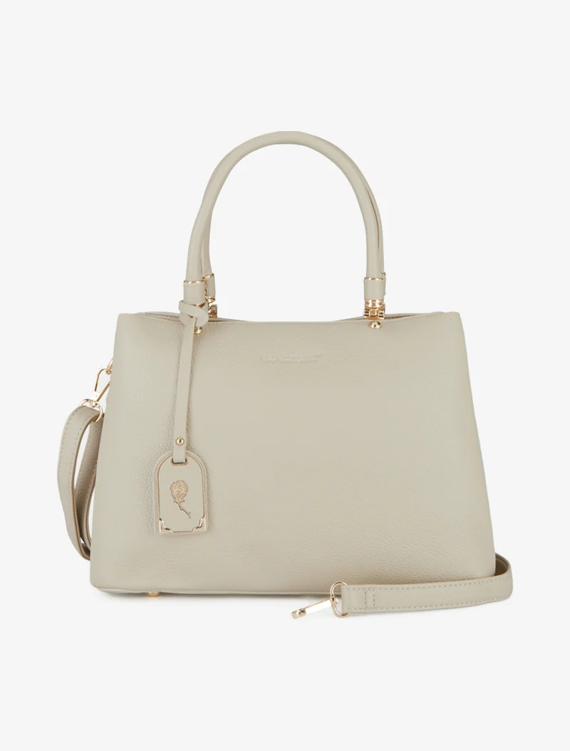 Sac à main Léandre effet grainé - Taupe clair