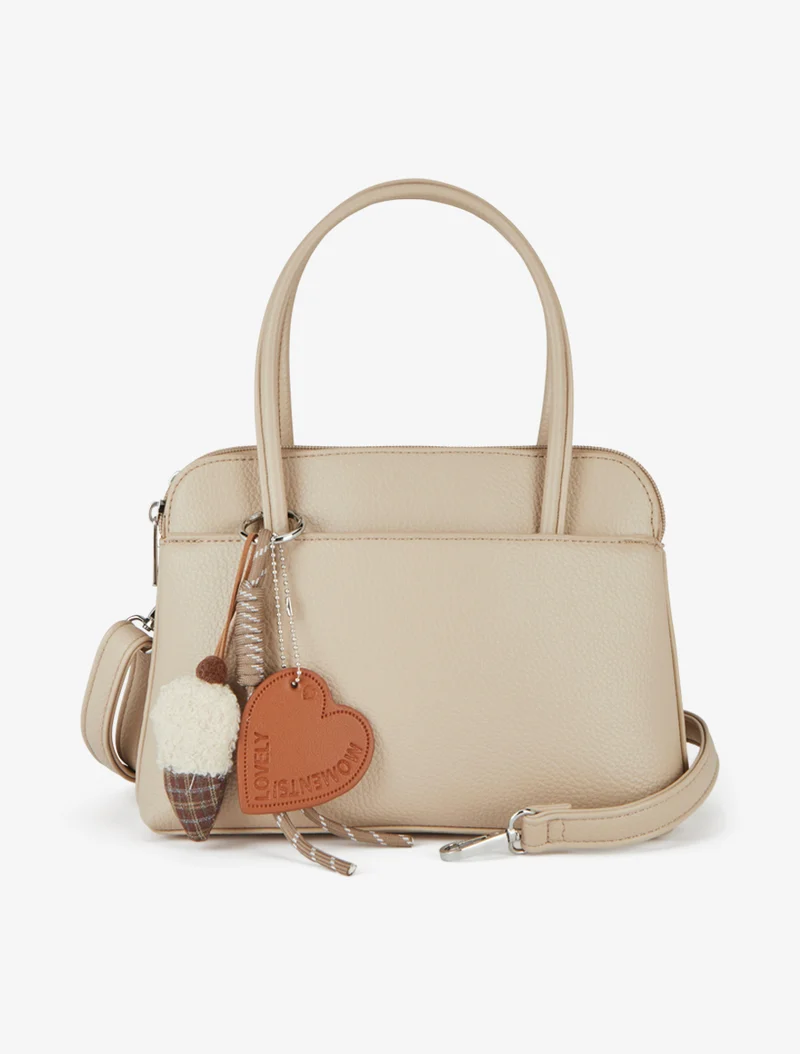 Sac à main Babeth effet grainé - Taupe