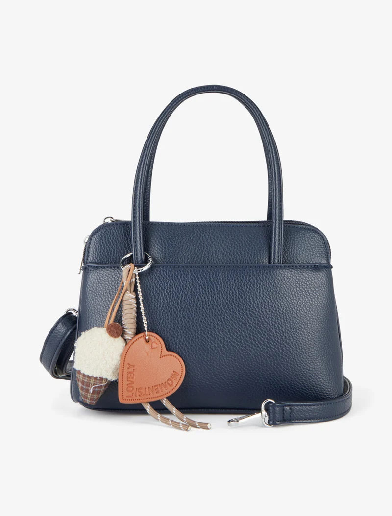 Sac à main Babeth effet grainé - Marine