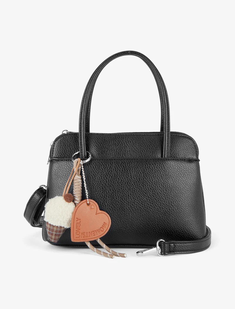 Sac à main Babeth effet grainé - Noir