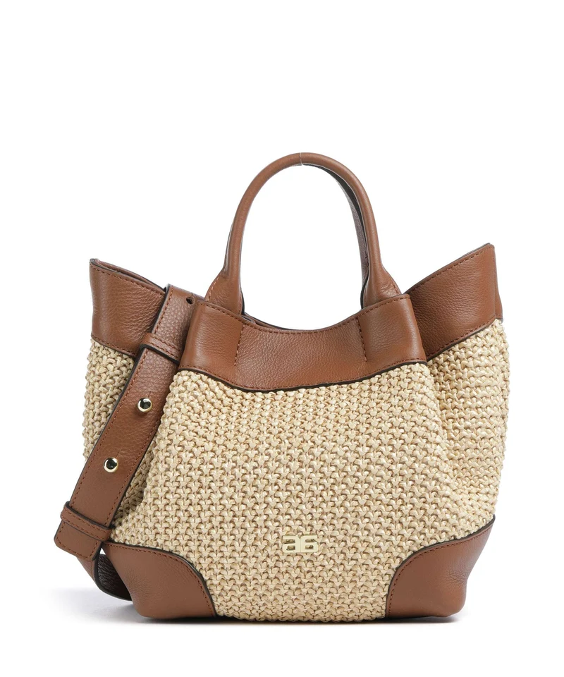 Abro Maglia Raffia Essential Small Sac à main natural/nut