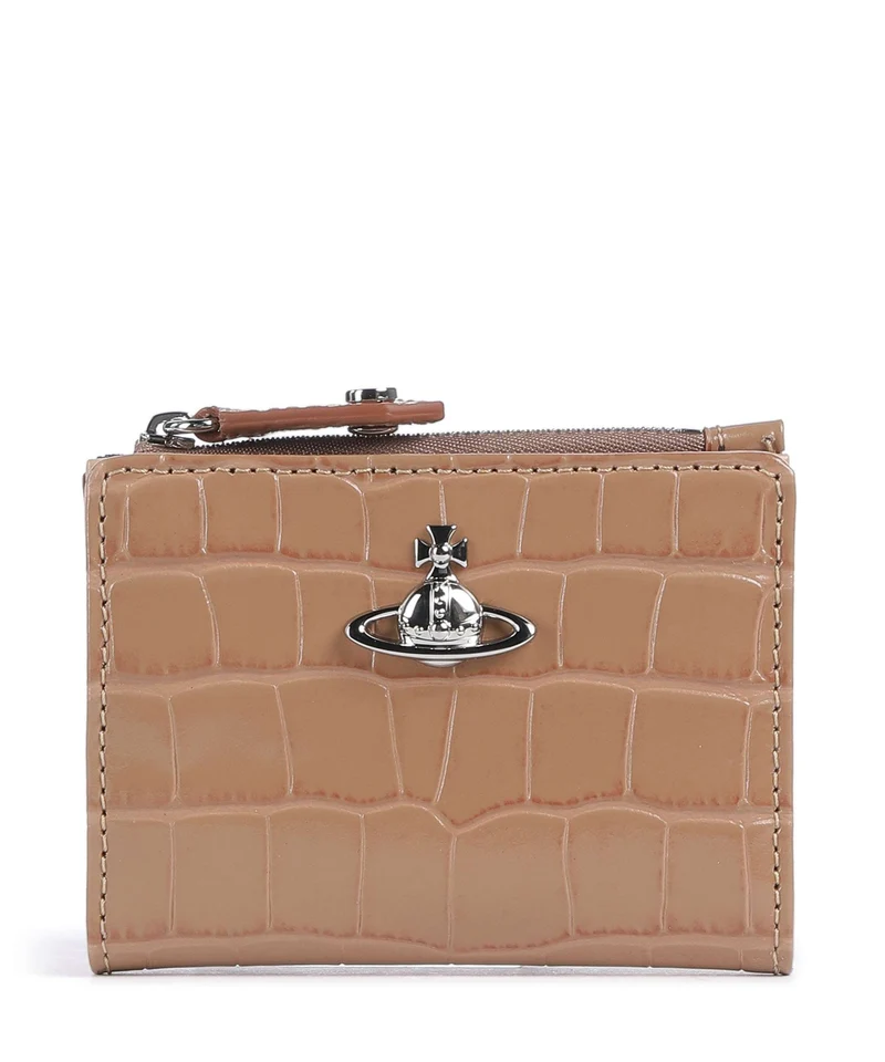 Vivienne Westwood Embossed Croc Slim Portefeuille dusty pink
