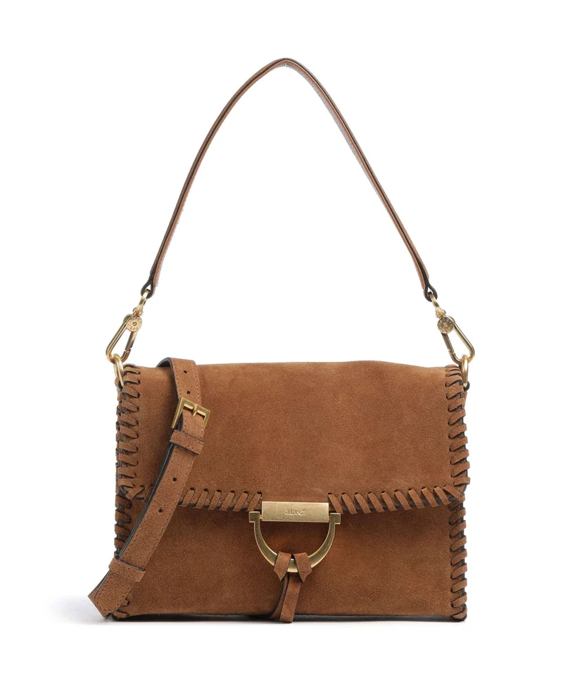 Abro Suede Temi Stitch Sac porté épaule cuoio
