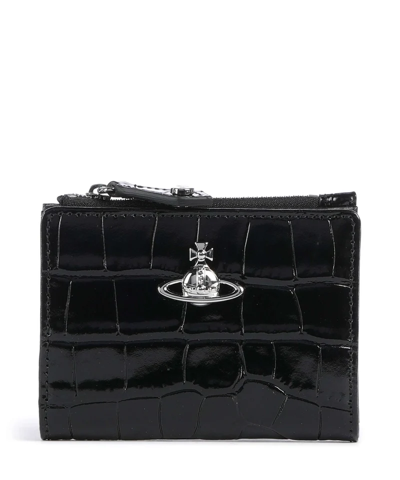 Vivienne Westwood Embossed Croc Slim Portefeuille black