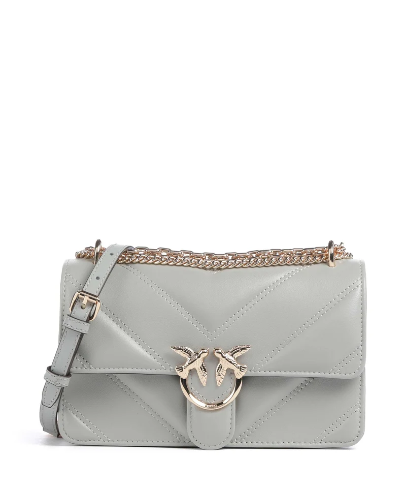 Pinko Love One Mini Sac porté épaule grigio perla/gold mordore