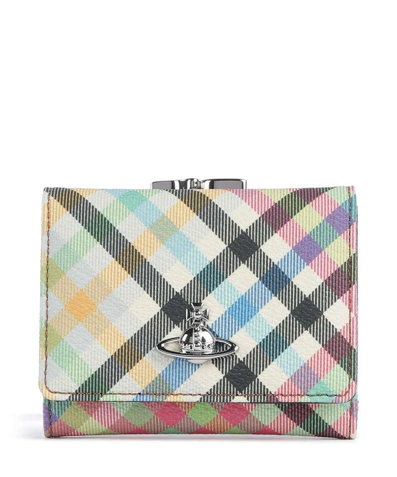 Vivienne Westwood Frame Buccia D'Arancia Small Portefeuille heather plaid