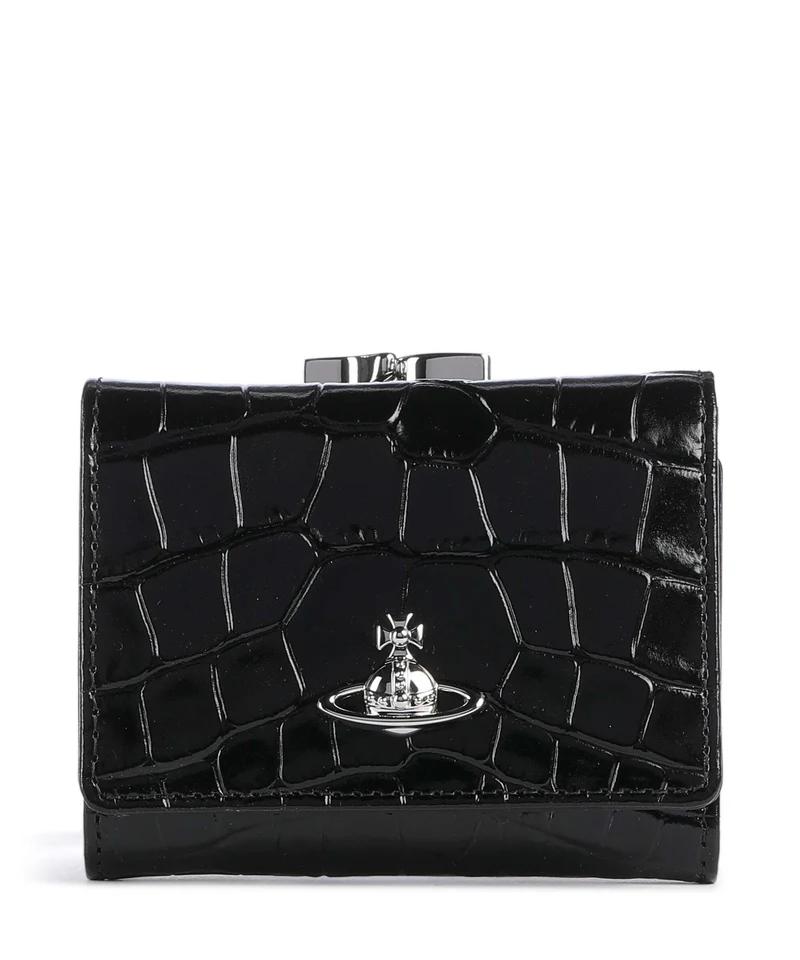 Vivienne Westwood Frame Embossed Croc Small Portefeuille black