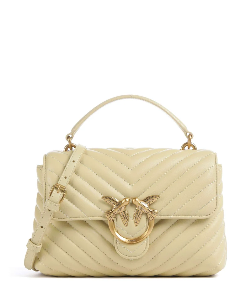 Pinko Love Lady Puff Mini Sac à main giallo vaniglia/antique gold