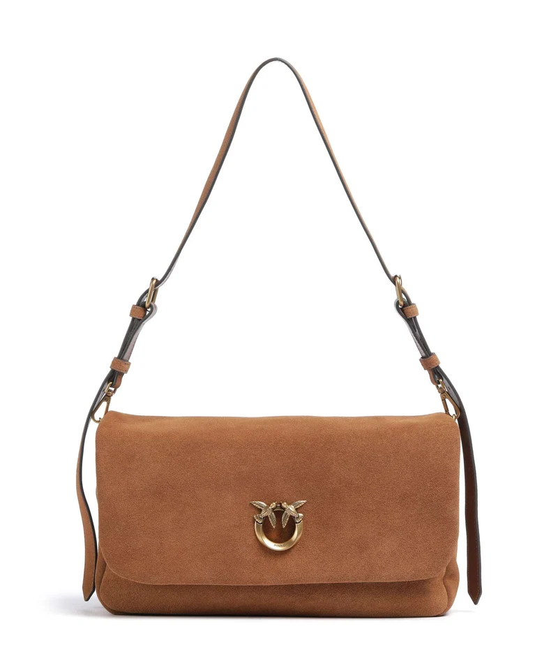 Pinko Click Soft Horizontal Sac porté épaule marrone/leone/antique gold