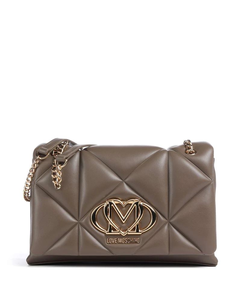 Love Moschino Embossed Q Sac porté épaule mud