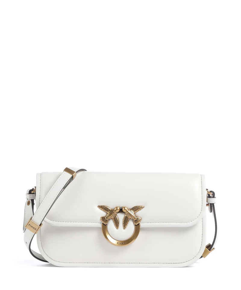 Pinko Love Box Horizontal Sac porté épaule bianco nembo/antique gold