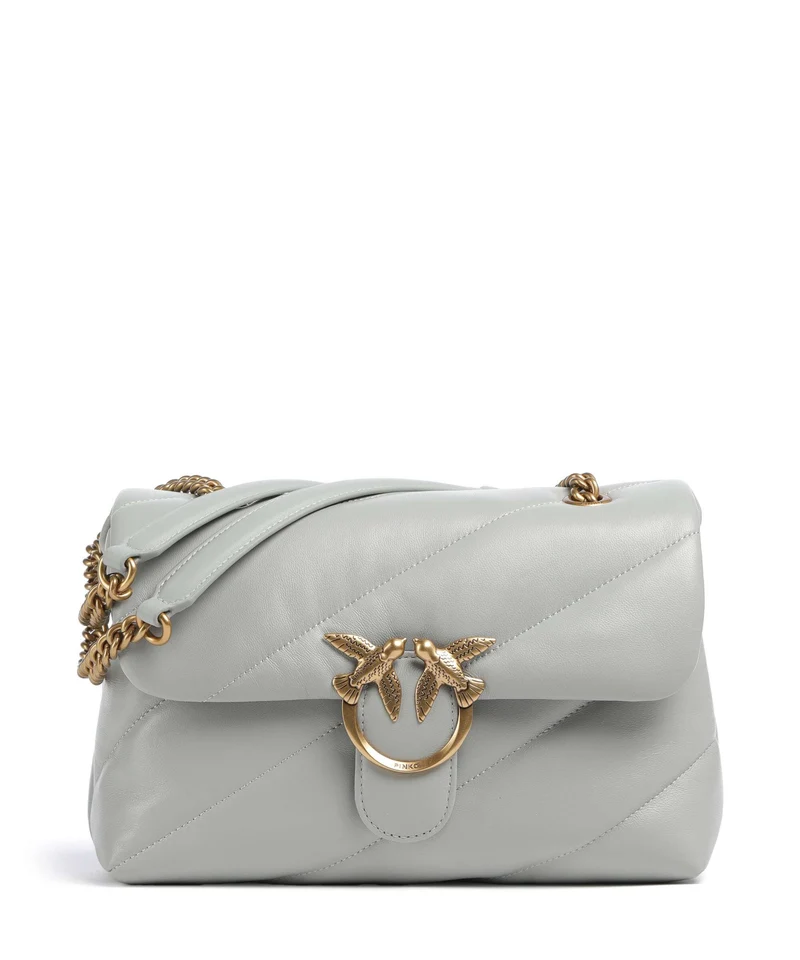 Pinko Love Puff Classic Sac porté épaule grigio perla/antique gold