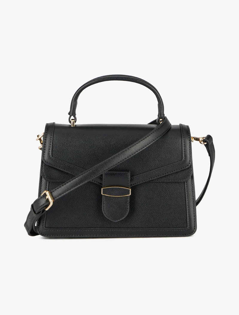 Sac besace Abby effet grainé - Noir