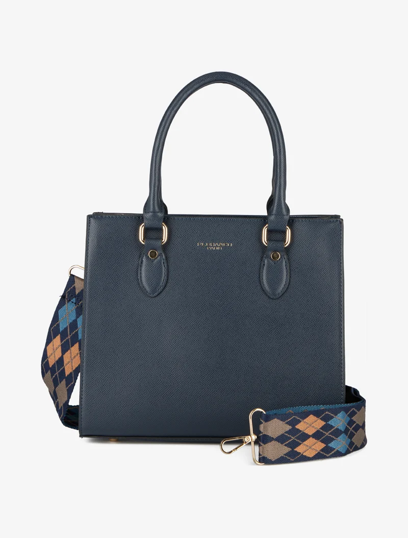 Sac à main Karen effet grainé - Marine